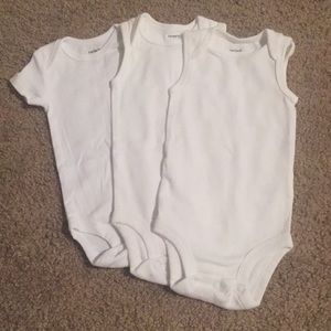 Carters Set of 3 Mixed White Onesies
